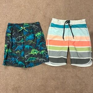2 pair boys size 8 swim trunks